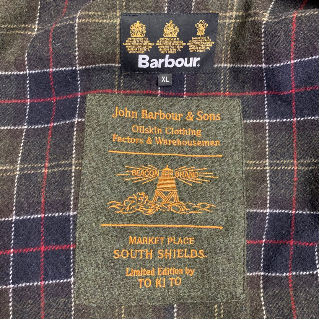 BARBOUR x TO KI TO Limited Edition Size XL Brown Waxed Cotton Large Pockets Jacket