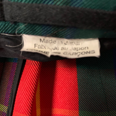 COMME des GARCONS HOMME PLUS F/W2020 Size M Black Multi Color Patchwork Wool Blend Coat