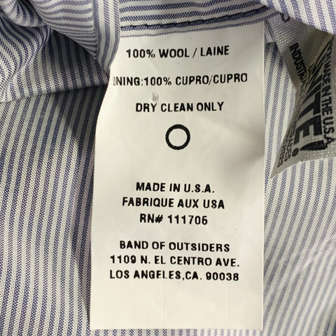 BAND OF OUTSIDERS Size XS Black Twill Wool Notch Lapel Suit