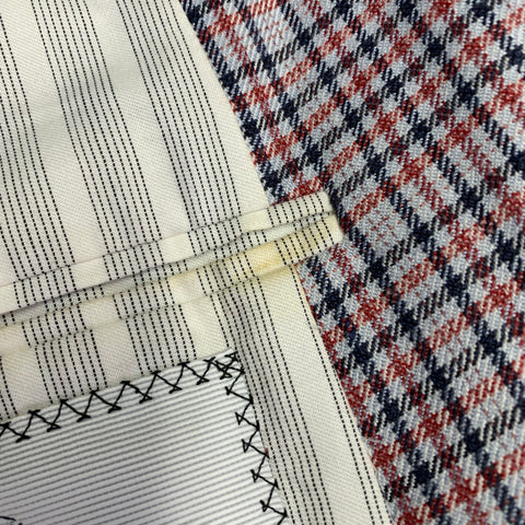 BLACK FLEECE Size 42 Regular Grey Red Black Plaid Sport Coat