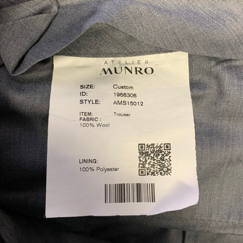 ATELIER MUNRO Size 32 Charcoal Wool Slim Fit Dress Pants