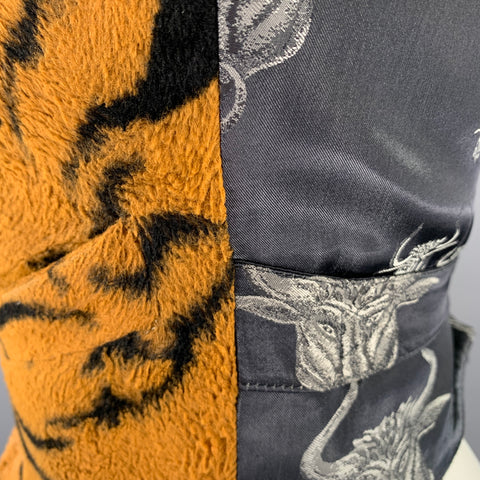 JEAN PAUL GAULTIER Size S Orange Black Tiger Polyester Blend Vest