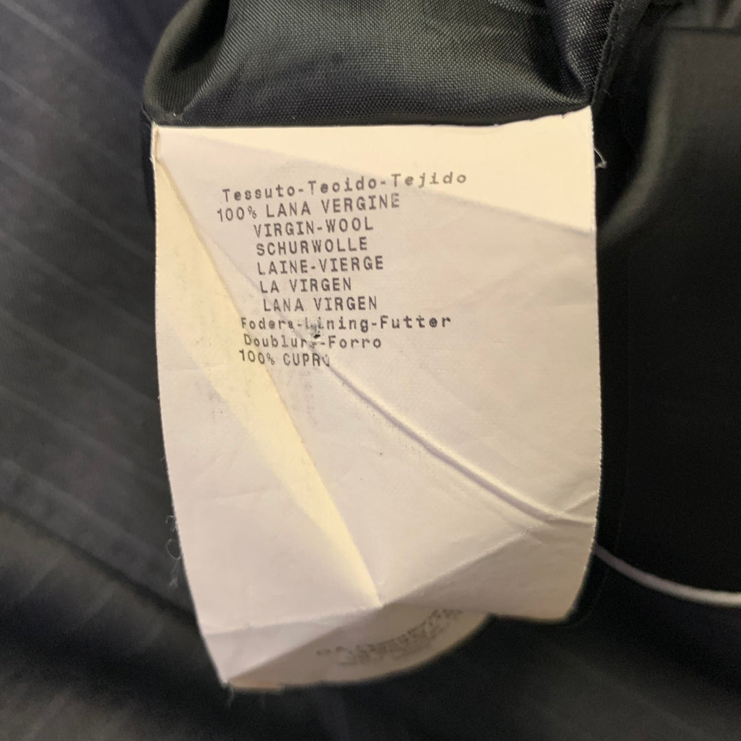 EMPORIO ARMANI Size 42 Grey Charcoal Pinstripe Virgin Wool Notch Lapel Suit