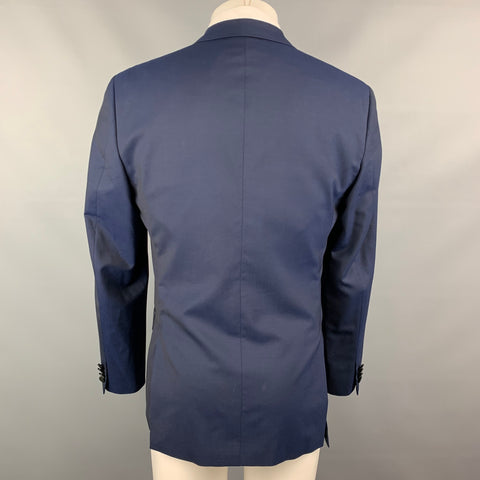 THEORY Size 40 Regular Navy & Black Wool Notch Lapel Sport Coat