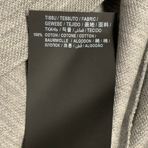 SAINT LAURENT Size M Grey Pique Cotton Logo Short Sleeve Polo