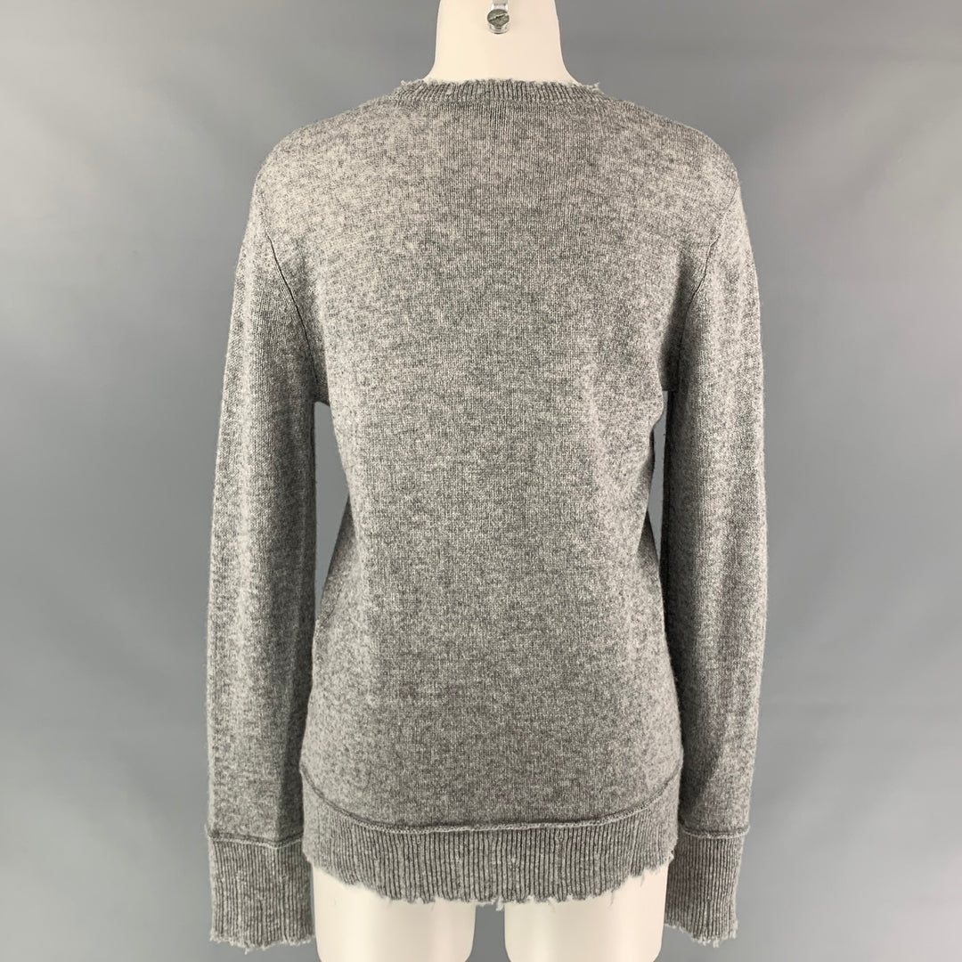 R13 Size S Grey Heather Distressed Cashmere Sweater