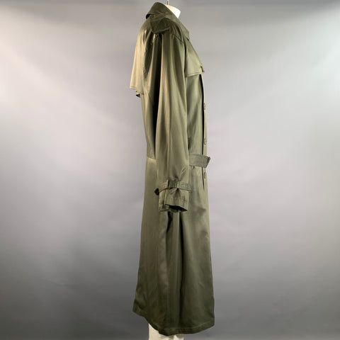 GIORGIO ARMANI Size 42 Green Olive Rayon Blend Trenchcoat