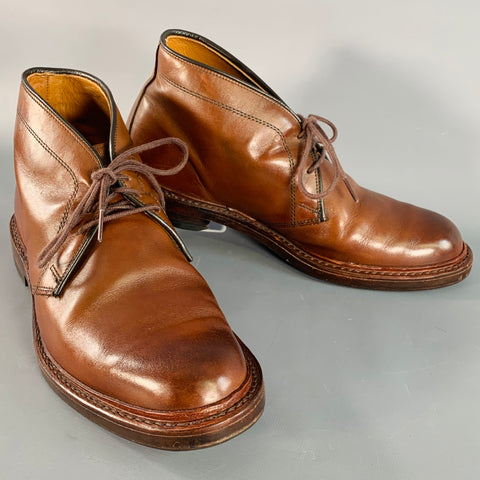ALLEN EDMONDS Size 7 Dundee Brown Leather Chukka Ankle Boots
