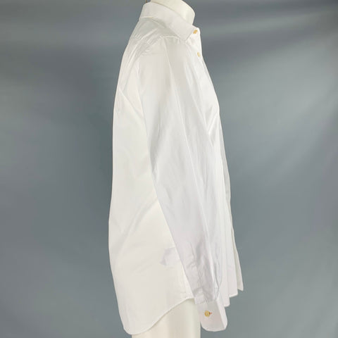 PAUL SMITH Size S White Cotton Blend Long Sleeve Shirt