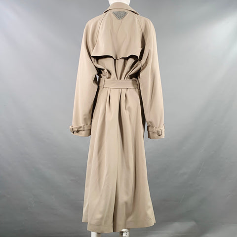 PRADA Size 8 Beige Virgin Wool Double Breasted Trenchcoat