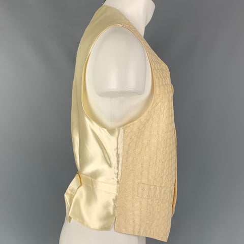 FAVOURBROOK Size 38 Beige Embroidery Linen Buttoned Vest