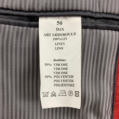 BRUCE FIELD Size 40 Red Herringbone Linen Single Breasted Sport Coat