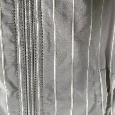 ARMANI COLLEZIONI Size 6 Grey White Polyester Blend Stripe Jacket