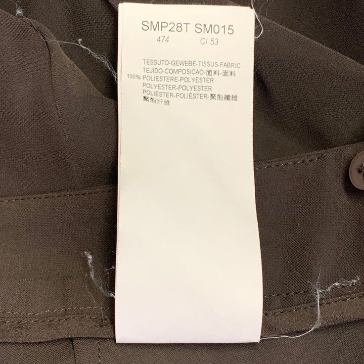 ARMANI COLLEZIONI Size 4 Brown Polyester Tapered Side Zipper Dress Pants