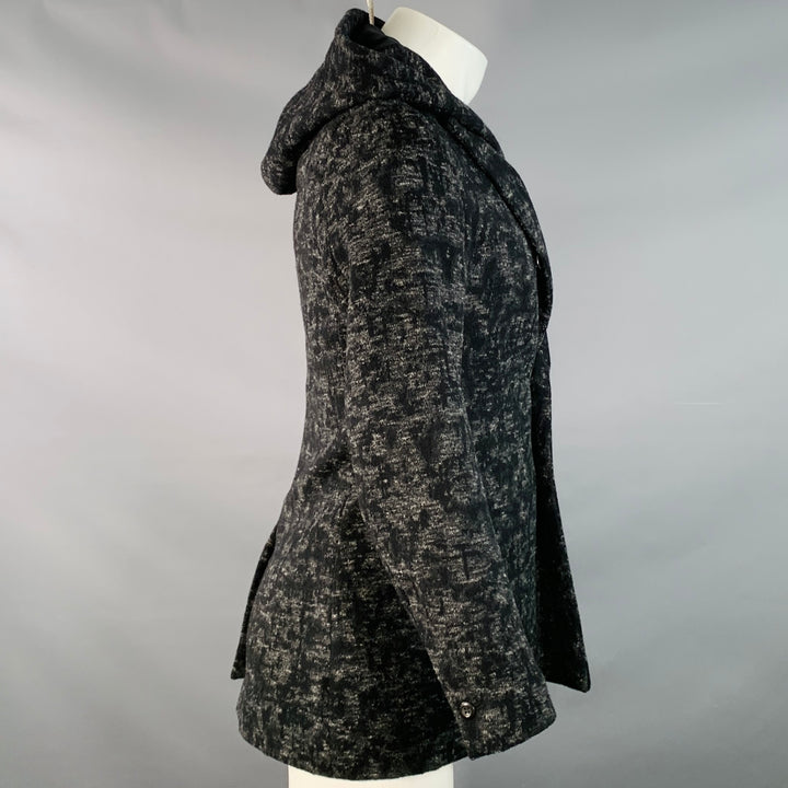 ATTACHMENT Size S Black Grey Textured Wool Jacket