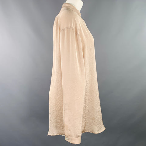 HAIDER ACKERMANN Size M Pink Rose Collarless Shirt