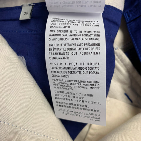 GUCCI 2019 Size 30 Blue Red Stripe Viscose Linen Joggers Casual Pants