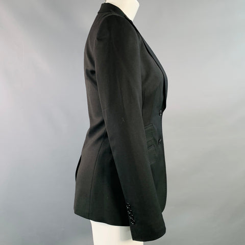 DOLCE & GABBANA Size 4 Black Virgin Wool Blend Jacket Blazer