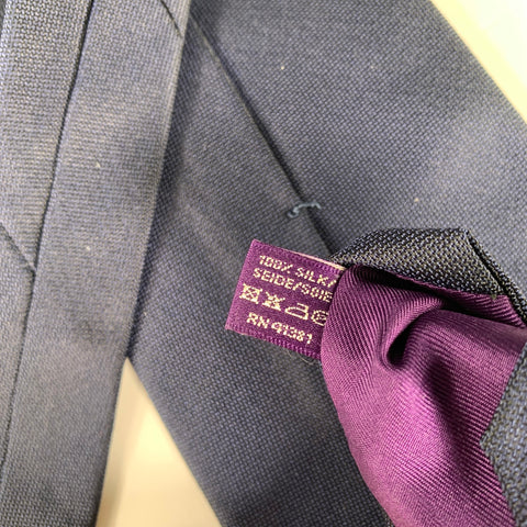 RALPH LAUREN Navy Solid Silk Tie