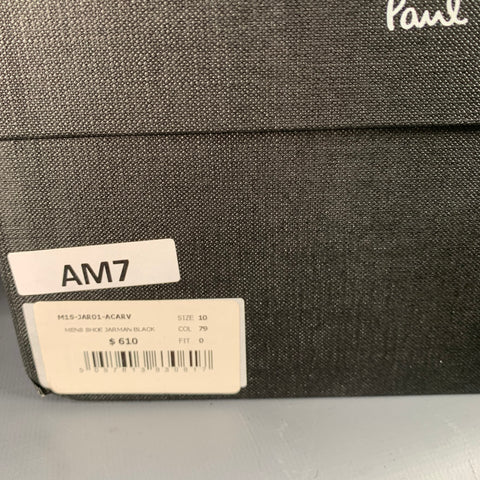 PAUL SMITH Size 11 Black Leather Cap Toe Lace-Up Ankle Boots