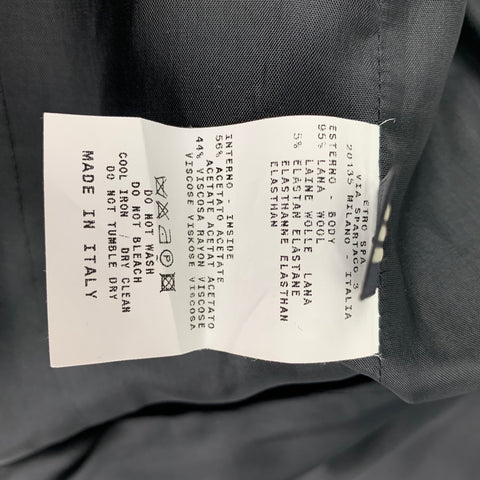 ETRO Size 8 Charcoal Wool Embroidered Shift Dress