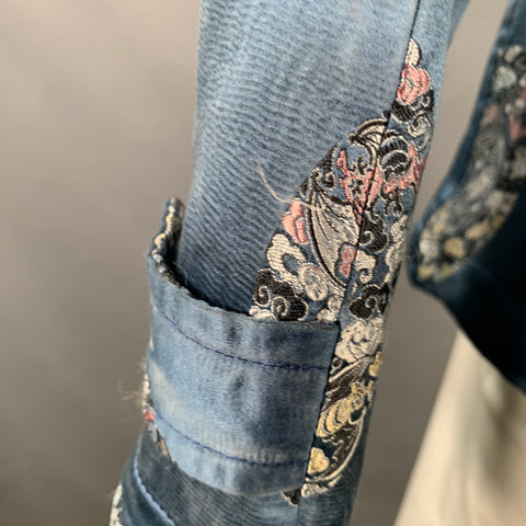 COMME des GARCONS HOMME PLUS  Size L Blue Black Jacquard Coat