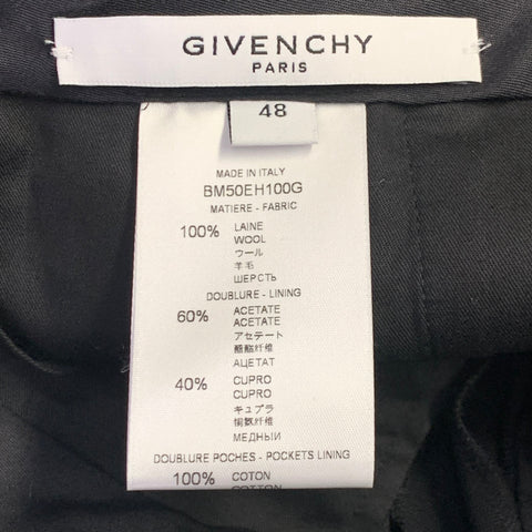 GIVENCHY Size 32 Black Wool Tapered Zip Fly Dress Pants