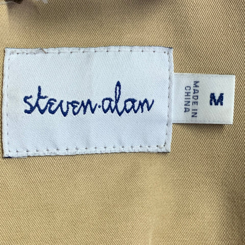 STEVEN ALAN Size M Camel Cotton Detachable Hood Zip Snaps Jacket