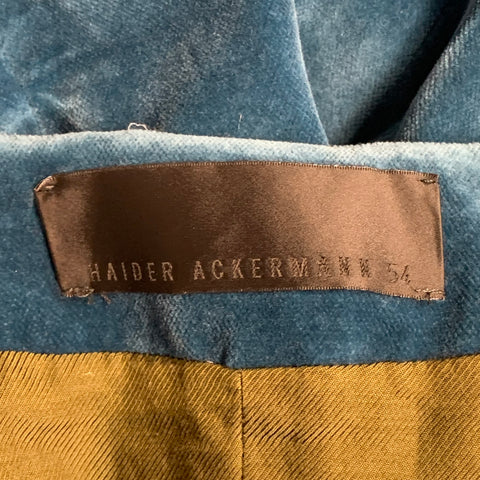 HAIDER ACKERMANN Taille 40 Gilet court en velours et coton noir sarcelle
