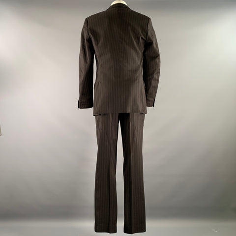 TED BAKER Chest Size 40 Black Multi Color Pinstripe Wool Notch Lapel 32 31 Suit