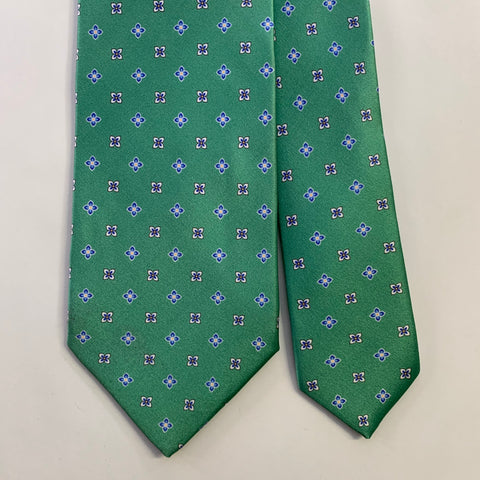 DOLCEPUNTA Green Blue Floral Silk Tie