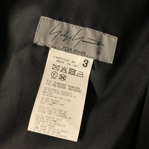 YOHJI YAMAMOTO Chest Size 42 Black Triacetate Blend Double Breasted 34 31 Suit