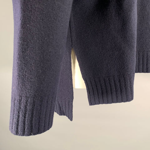 JIL SANDER Size M Navy Wool Crew-Neck Sweater