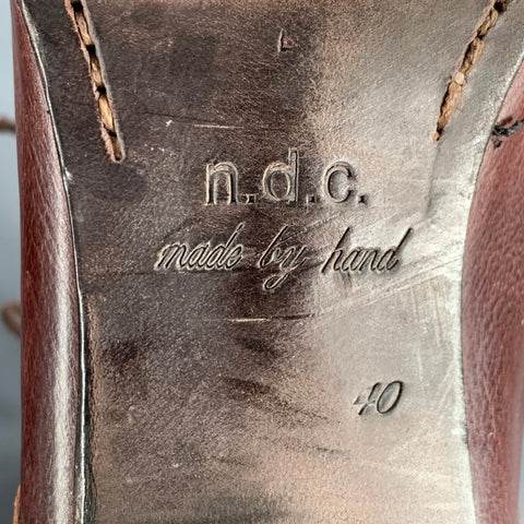N.D.C. Size 10 Brown Leather Lace-Up Boots