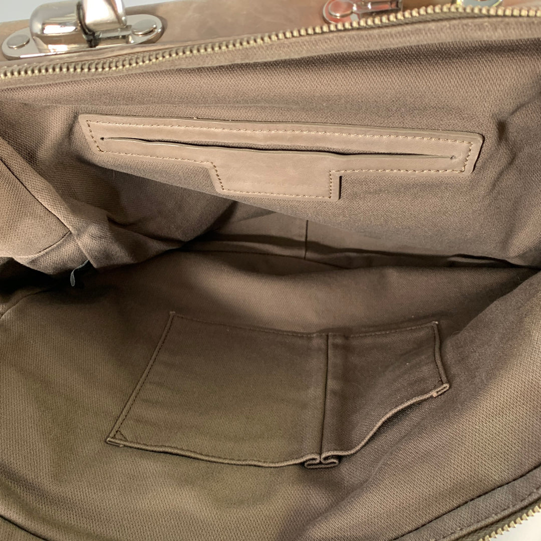 MARC by MARC JACOBS Grey Silver Leather Metal Briefcase