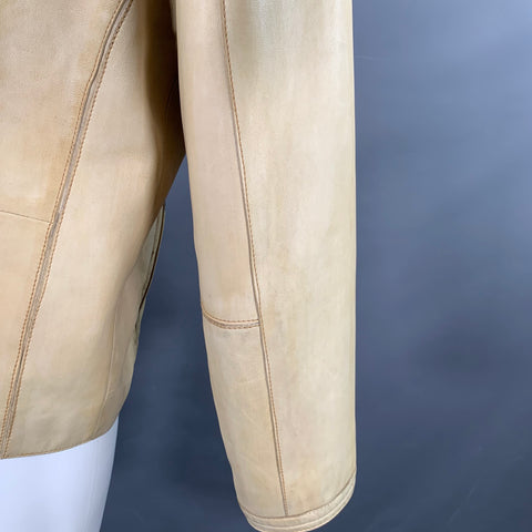 BOD & CHRISTENSEN Size 38 Yellow Leather Zip Up Jacket
