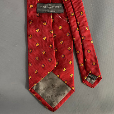 ROBERT TALBOTT Burgundy Navy gold Floral Silk Tie
