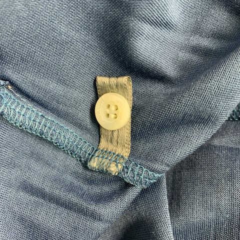 BRIONI Size XL Blue Knit Silk Polo Pullover