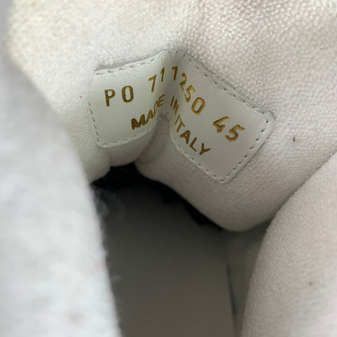 SAINT LAURENT Size 12 White Silver Color Block Leather High Top Sneakers