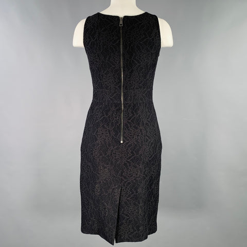 BURBERRY LONDON Size 4 Black Polyamide Blend Floral Sleeveless Cocktail Dress