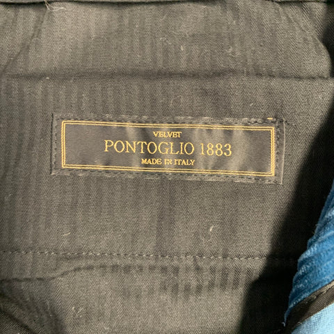 TODD SNYDER Size 38 Short Teal Corduroy Cotton Notch Lapel 32 29 Suit