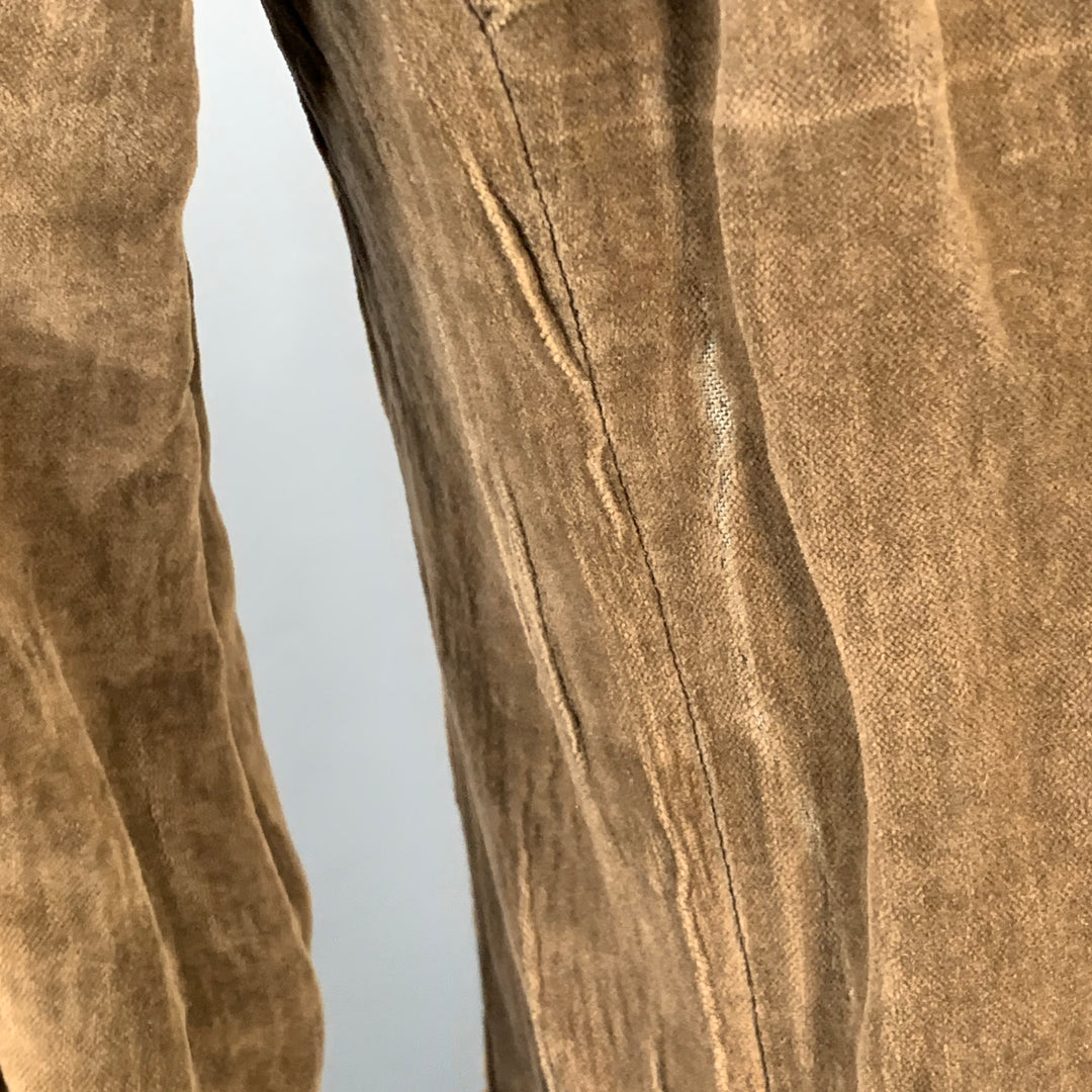 CoSTUME NATIONAL Size 38 Brown Textured Cotton Metal Blend Velvet Notch Lapel Jacket