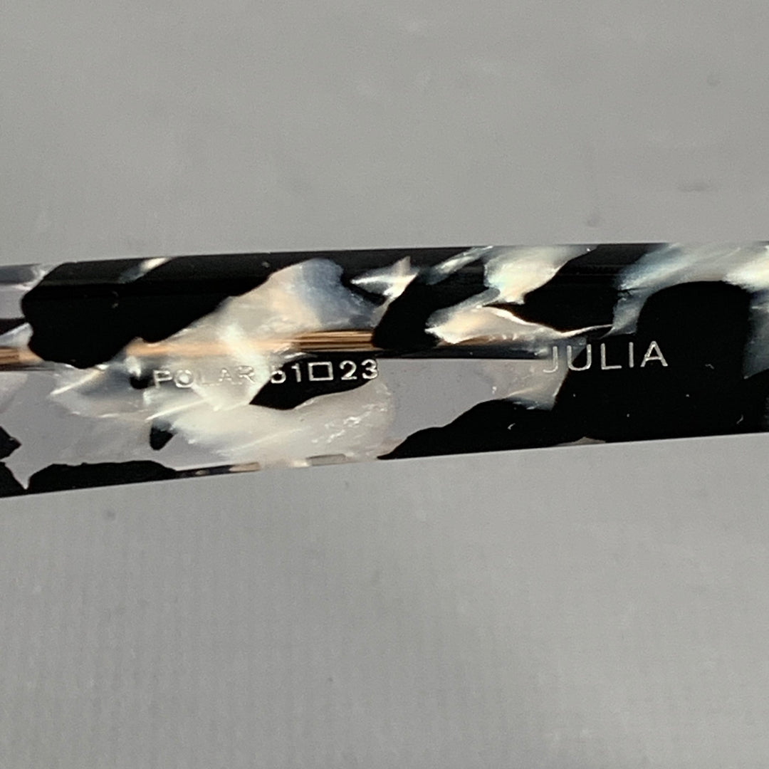 KREWE One Size Julia Black Grey Marbled Acetate Polarized Cat Eye Sunglasses