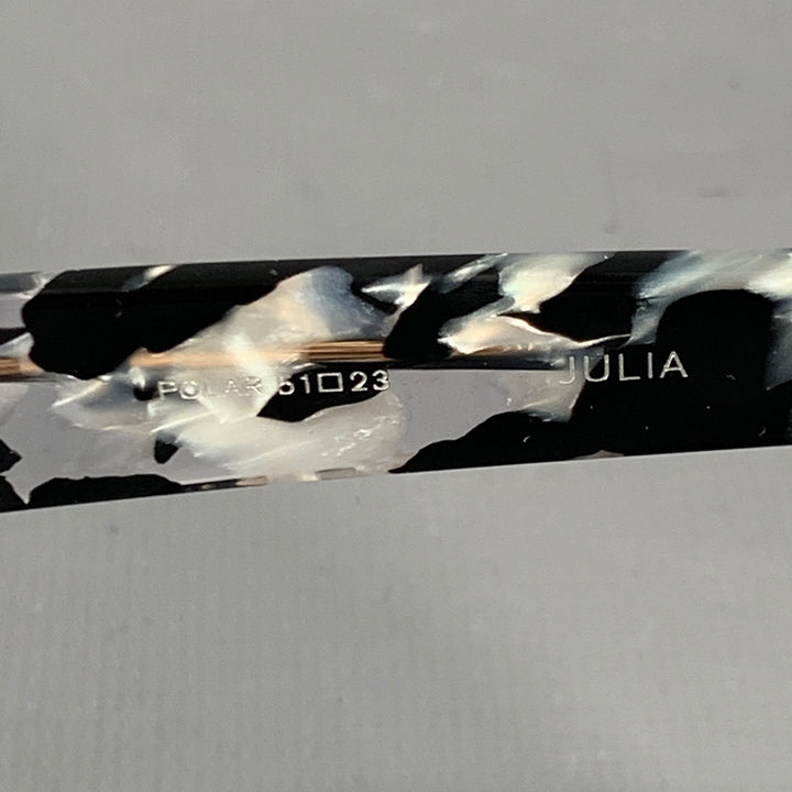 KREWE One Size Julia Black Grey Marbled Acetate Polarized Cat Eye Sunglasses