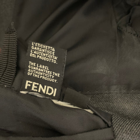 FENDI Chest Size 36 Grey Navy Wool Blend Sport Coat