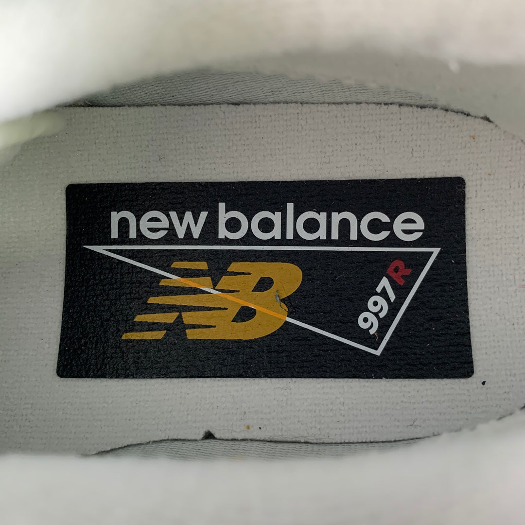 NEW BALANCE 997R Size 12 Cream Taupe Color Block Suede Chunky Sole Sneakers