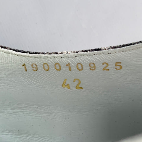 CELINE Fall 2019 Size 9 Black White Marbled Canvas Lace-Up Sneakers