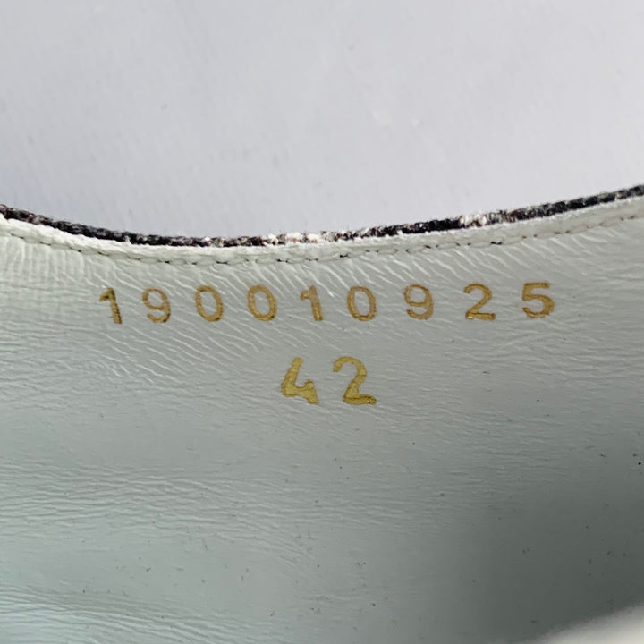 CELINE Fall 2019 Size 9 Black White Marbled Canvas Lace-Up Sneakers