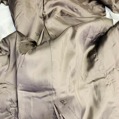 Veste ceinturée croisée en satin kaki DANIELE ALESSANDRINI Taille 38