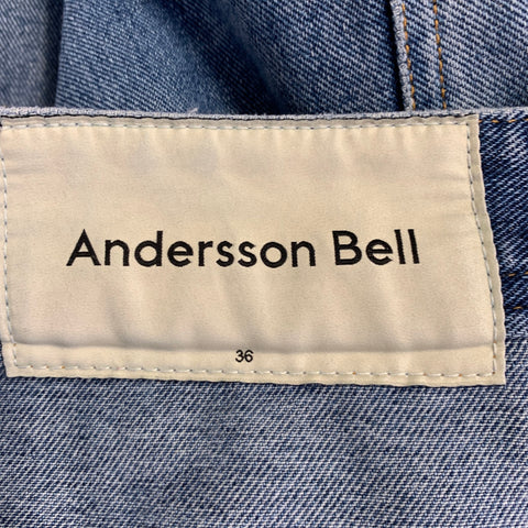 ANDERSSON BELL Size 36 Blue Twill Cotton Wide Leg Straight Five Pockets Jeans